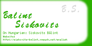 balint siskovits business card